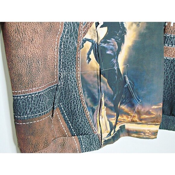 Love American Horse 3D All Over Design Full Zip Up Hoodie Leather Print Size 2X? - Picture 3 of 9